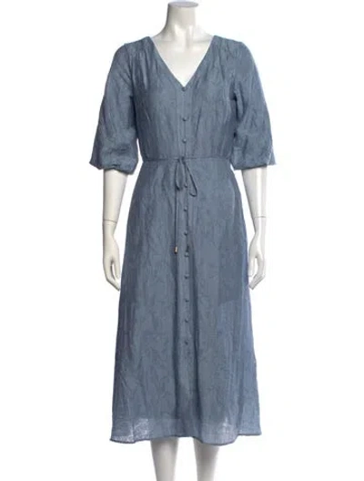 Pre-owned Joie Floral Print Midi Length Dress W/ Tags In Blue