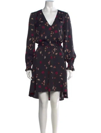 Pre-owned Joie Floral Print Mini Dress In Black