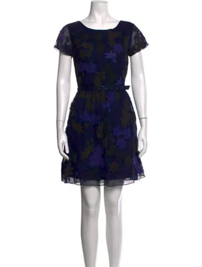 Pre-owned Joie Floral Print Mini Dress In Black