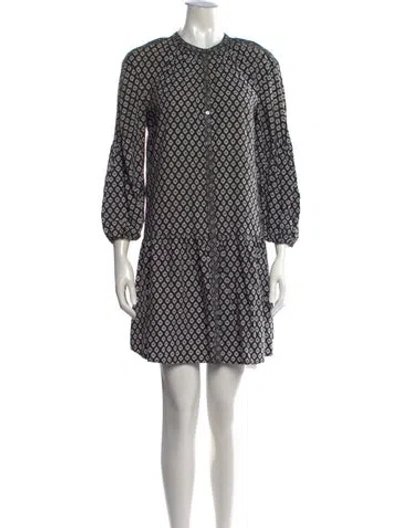 Pre-owned Joie Floral Print Mini Dress In Black/neutrals/white