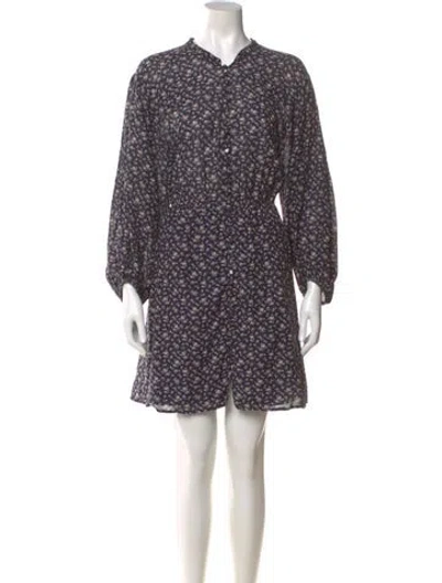 Pre-owned Joie Floral Print Mini Dress In Blue