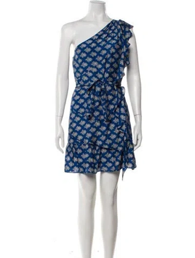 Pre-owned Joie Floral Print Mini Dress In Blue