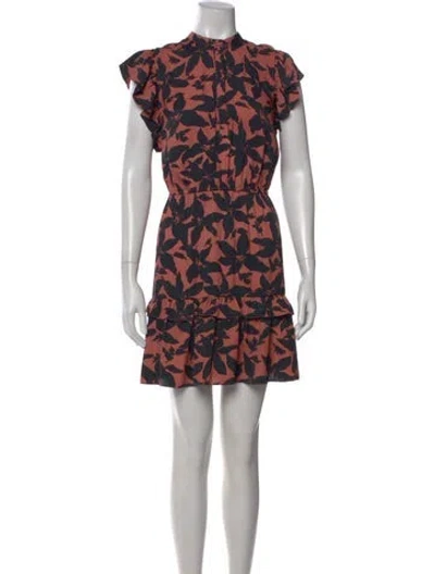 Pre-owned Joie Floral Print Mini Dress In Blue