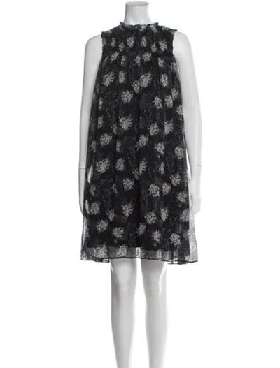 Pre-owned Joie Floral Print Mini Dress In Blue