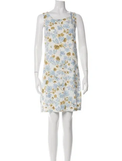 Pre-owned Joie Floral Print Mini Dress In Blue