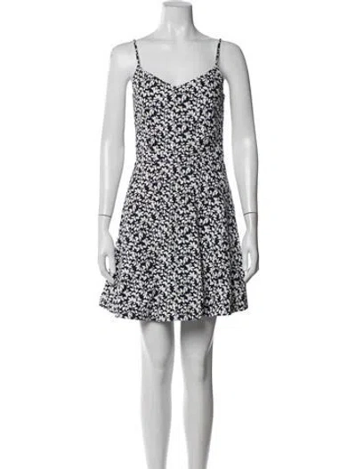 Pre-owned Joie Floral Print Mini Dress In Blue