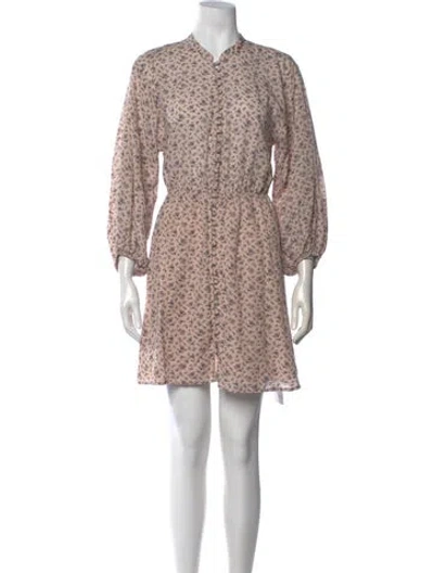 Pre-owned Joie Floral Print Mini Dress In Brown