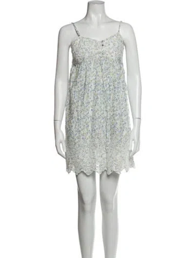Pre-owned Joie Floral Print Mini Dress In Neutrals