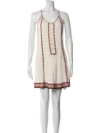 Pre-owned Joie Floral Print Mini Dress In Neutrals