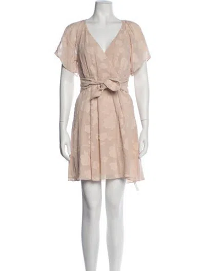 Pre-owned Joie Floral Print Mini Dress In Neutrals