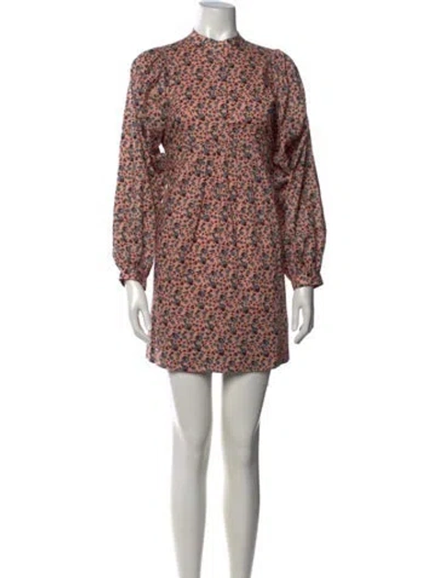 Pre-owned Joie Floral Print Mini Dress In Pink