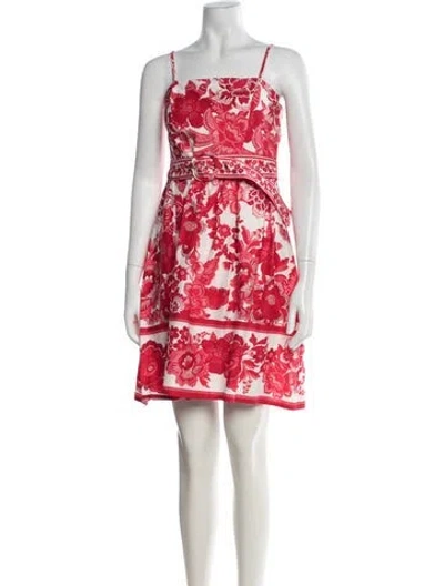 Pre-owned Joie Floral Print Mini Dress In Red