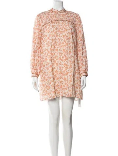 Pre-owned Joie Floral Print Mini Dress W/ Tags In Pink