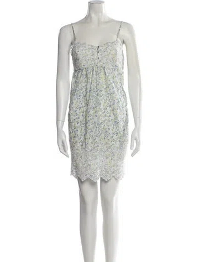 Pre-owned Joie Floral Print Mini Dress In White