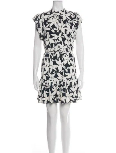 Pre-owned Joie Floral Print Mini Dress In White