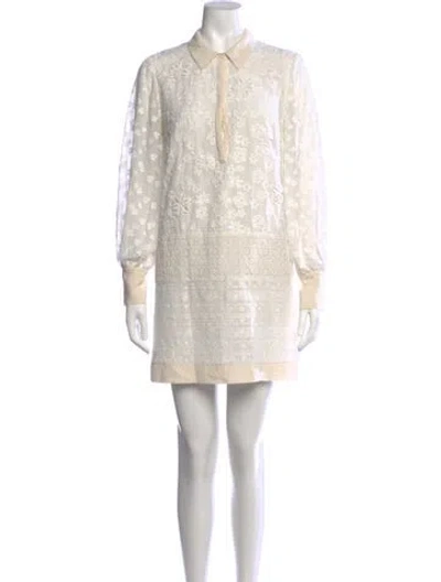 Pre-owned Joie Floral Print Mini Dress In White