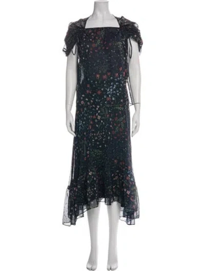 Pre-owned Joie Floral Print Skirt Set In Blue