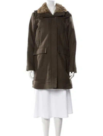 Pre-owned Joie Fur Coat In Green