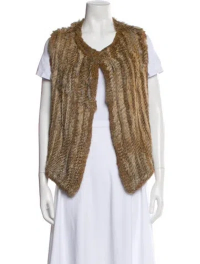 Pre-owned Joie Fur Faux Fur Jacket In Brown