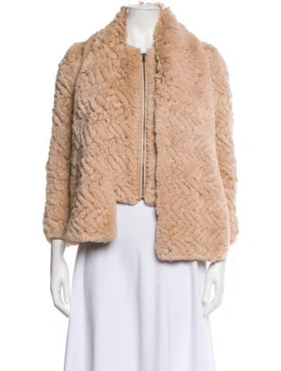 Pre-owned Joie Fur Faux Fur Jacket In Brown