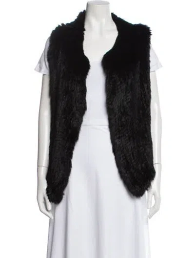 Pre-owned Joie Fur Fur Jacket In Black