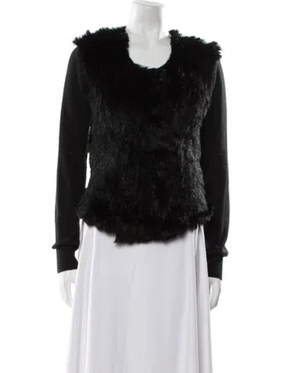 Pre-owned Joie Fur Fur Jacket In Black