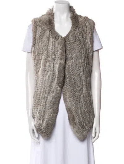 Pre-owned Joie Fur Fur Jacket In Gray