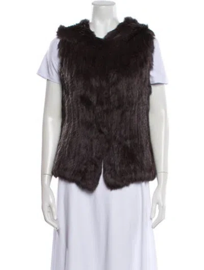 Pre-owned Joie Fur Fur Jacket In Gray