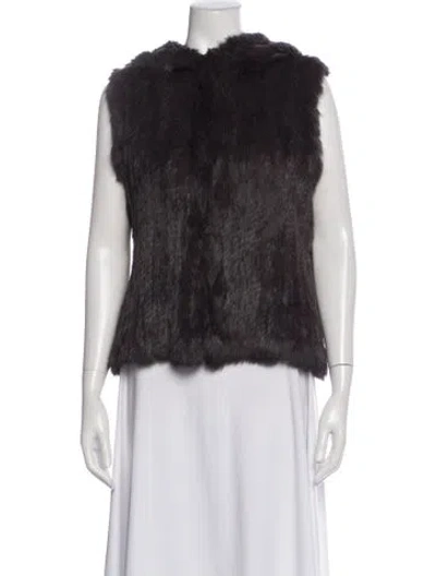 Pre-owned Joie Fur Fur Jacket In Gray