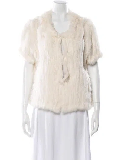 Pre-owned Joie Fur Fur Jacket In Neutral