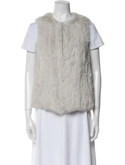 Pre-owned Joie Fur Fur Jacket In Neutral