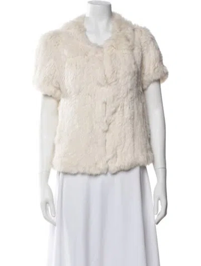 Pre-owned Joie Fur Fur Jacket In Neutrals