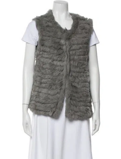 Pre-owned Joie Fur Jacket In Gray