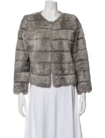 Pre-owned Joie Fur Jacket In Grey