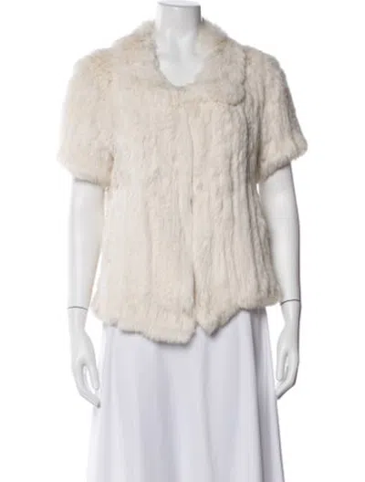 Pre-owned Joie Fur Jacket In Neutrals