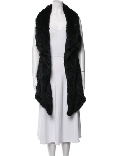 Pre-owned Joie Fur Vest In Black