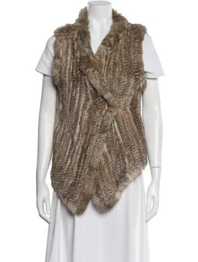 Pre-owned Joie Fur Vest In Brown