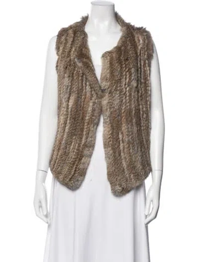 Pre-owned Joie Fur Vest In Neutral