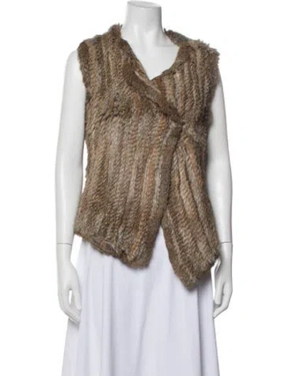 Pre-owned Joie Fur Vest In Neutrals