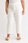 Joie Gia Button Fly Linen Pants In Porcelain