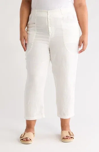 Joie Gia Button Fly Linen Pants In Porcelain