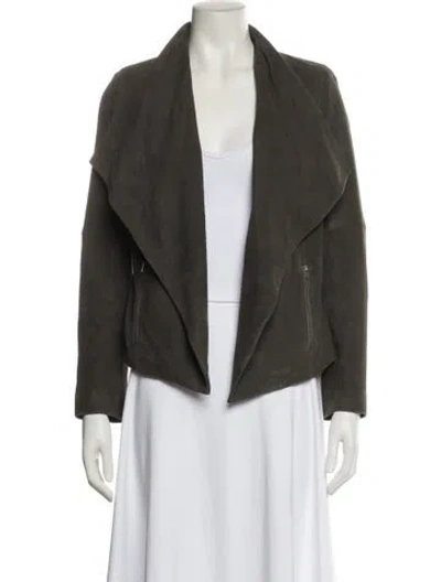 Pre-owned Joie Goat Leather Jacket In Gray