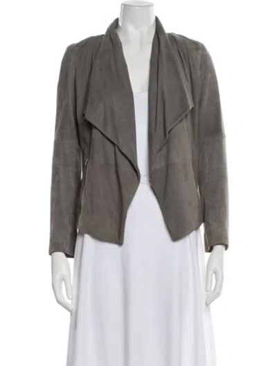 Pre-owned Joie Goat Leather Jacket In Gray