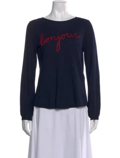 Pre-owned Joie Graphic Print Crew Neck Sweater In Blue