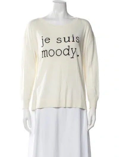 Pre-owned Joie Graphic Print Crew Neck Sweater In Neutral