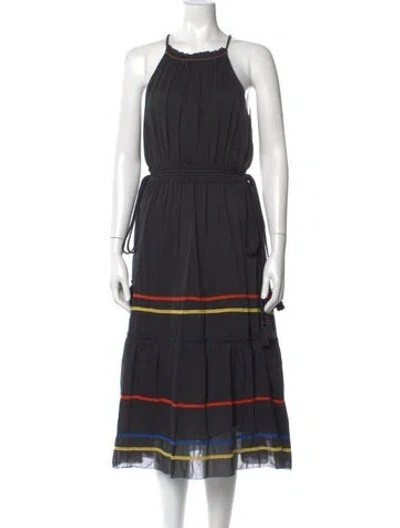 Pre-owned Joie Halterneck Long Dress In Black