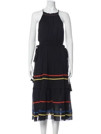 Pre-owned Joie Halterneck Long Dress In Blue