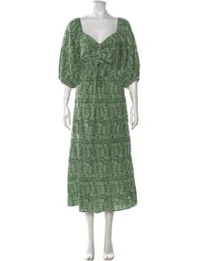 Pre-owned Joie Halterneck Long Dress In Green