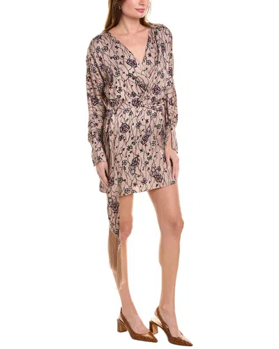 Joie Hammered Satin Mini Dress In Neutral