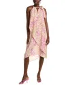 Joie Roisin Organza Silk-blend Midi Dress In Pink